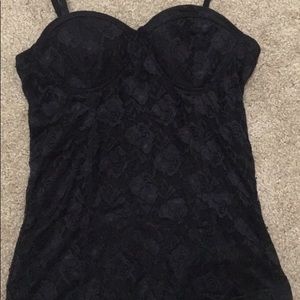 Black lacy top